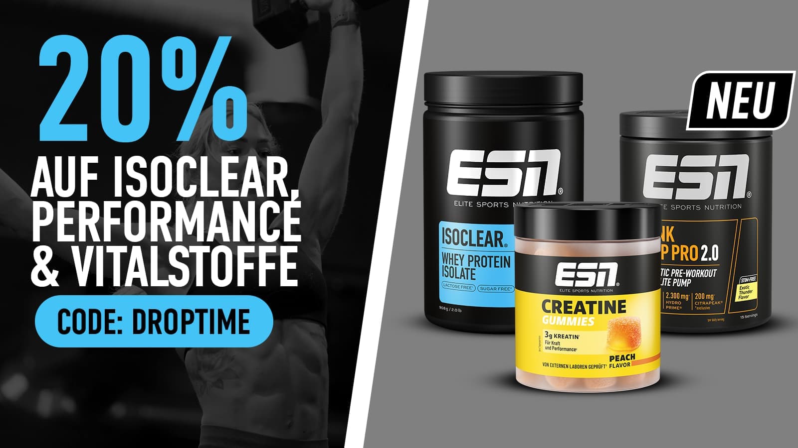 20% auf Isoclear, Performance & Vitalstoffe bei ESN bei ESN