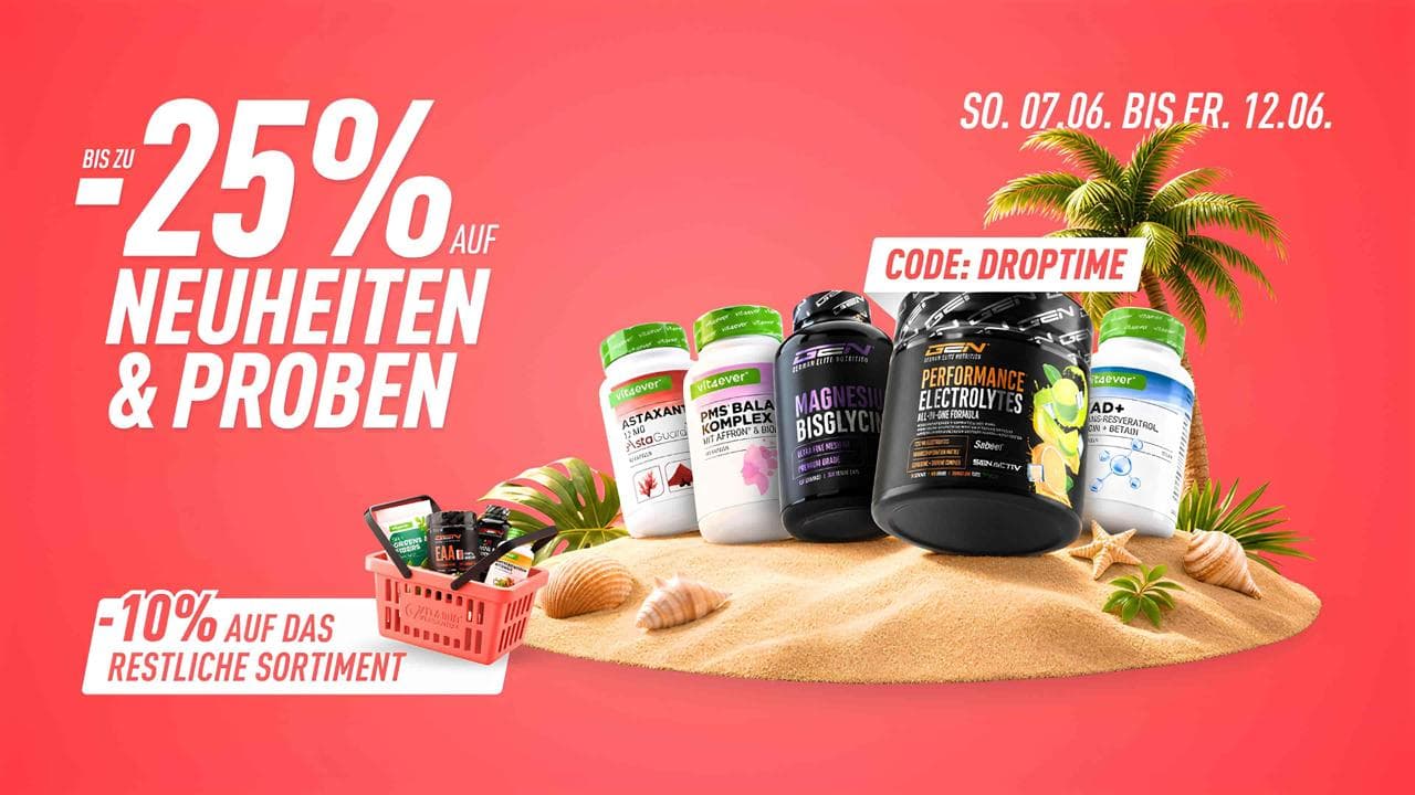 25% auf Neuheiten & Proben bei Vit4ever & GEN bei Vitamin Versand 24
