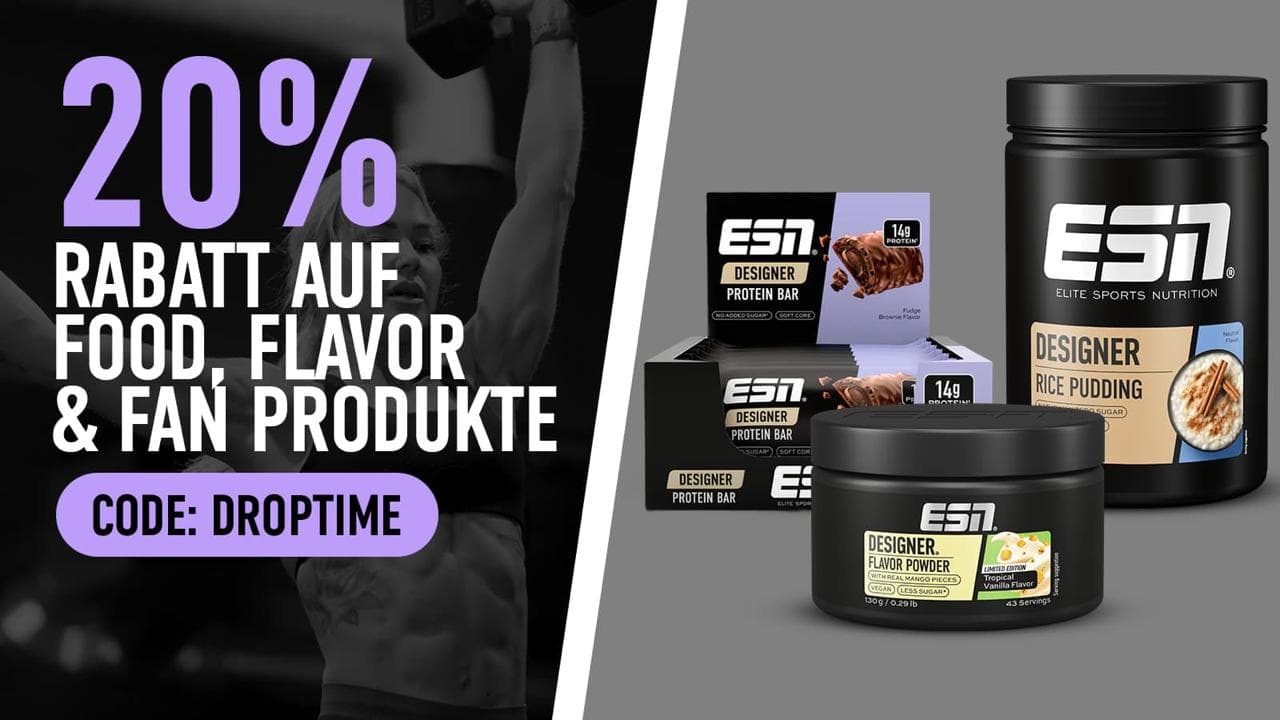 20% auf Food, Flavor & Fan Produkte bei ESN bei ESN