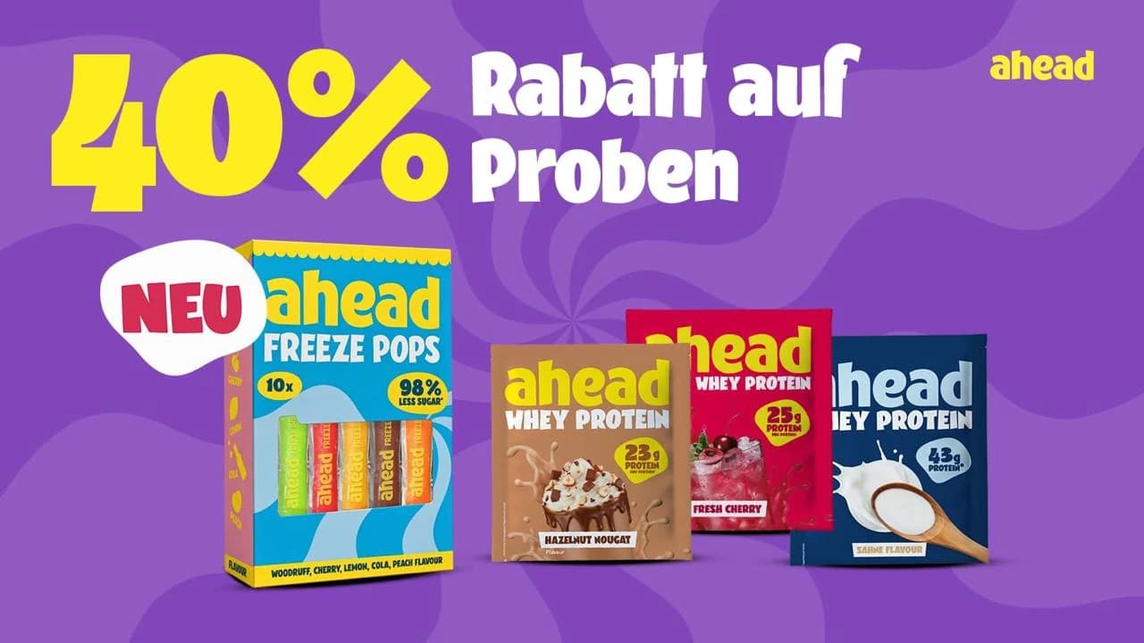 40% auf Proben bei ahead