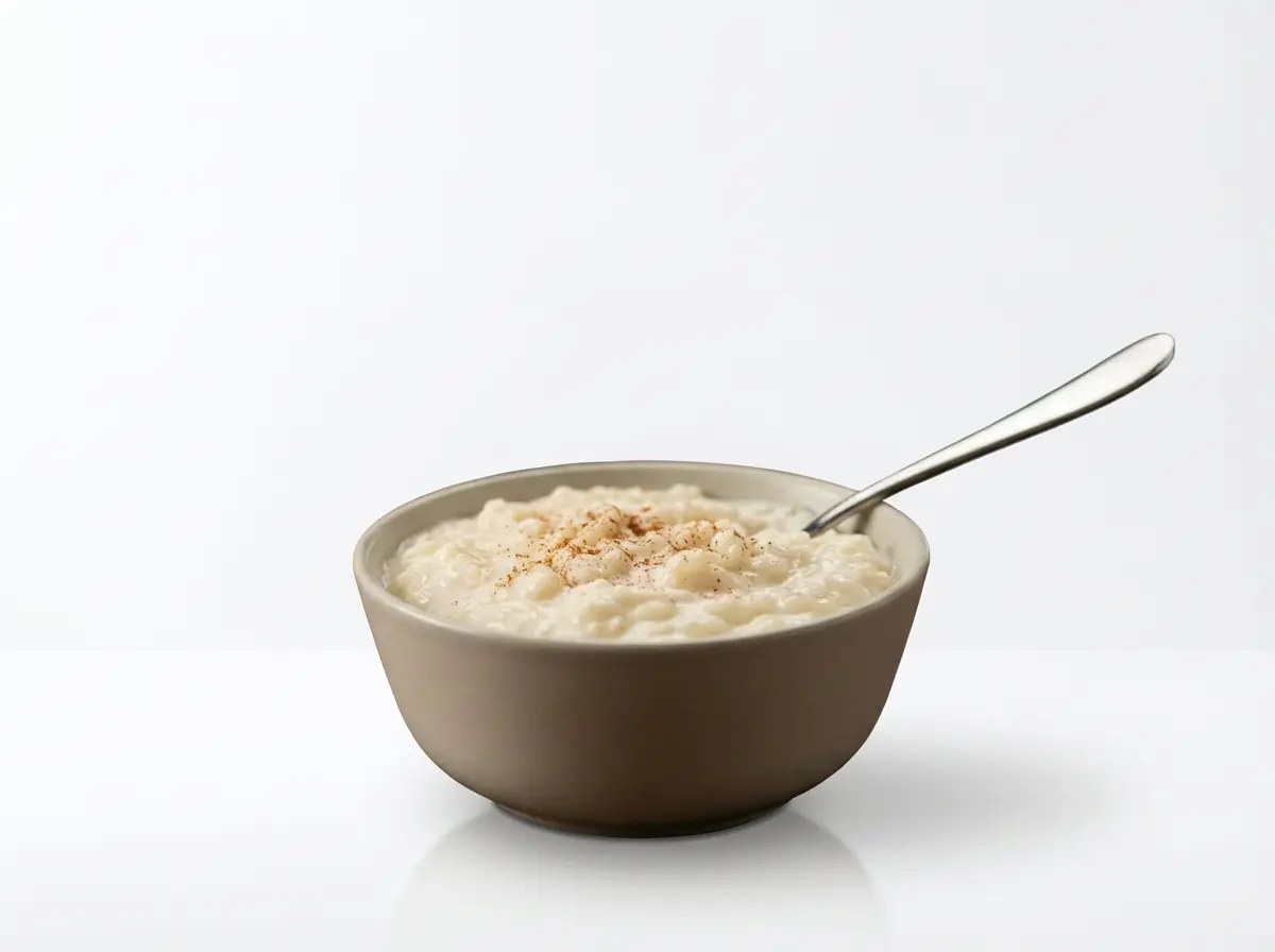 Bild von einer Schüssel mit Reispudding.