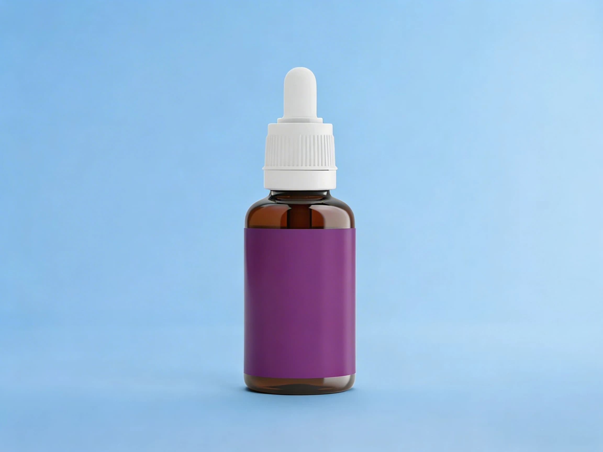 Bild von einer Flasche mit Flavor Drops vor blauem Hintergrund.